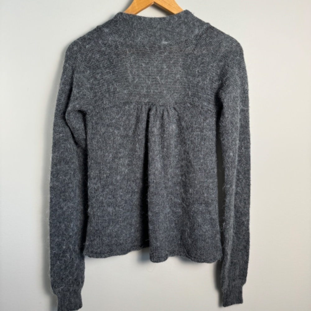 Jacob‎ Connexion Women's Charcoal Alpaca Blend Open Long Sleeve Short Cardigan S - Picture 4 of 11